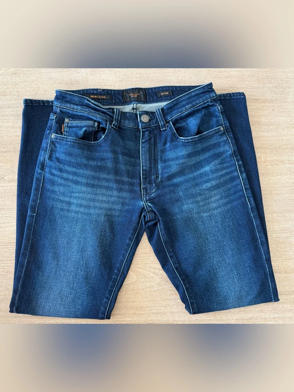 Men’s Comfort Slim Fit Jeans in Dark Blue Denim